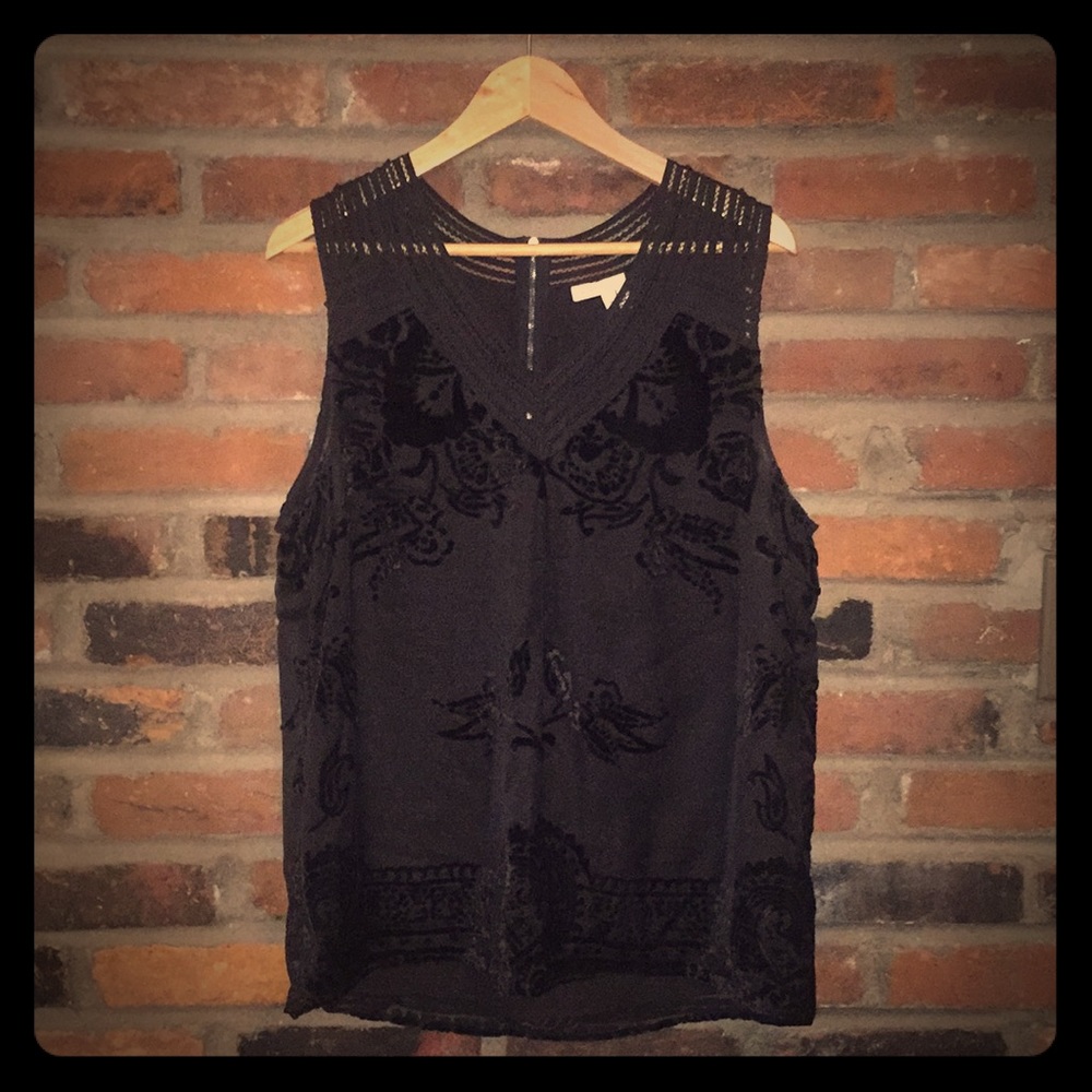 Anthropologie Meadow Rue Velvet Top